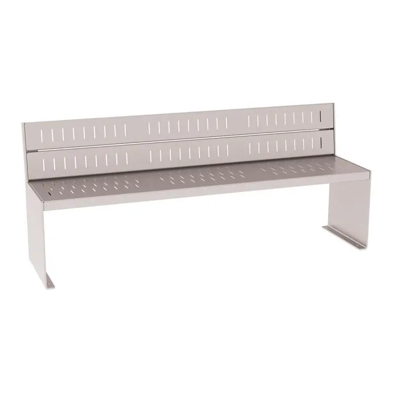 Banc acier KUB 1 800 mm, piétement acier 8 mm, assise et dossier acier galvanisé peint