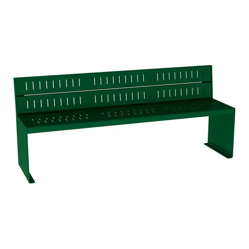 Banc acier KUB 1 800 mm, piétement acier 8 mm, assise et dossier acier galvanisé peint