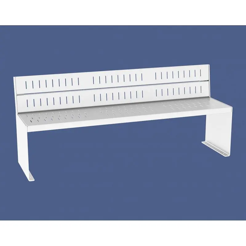 Banc acier KUB 1 800 mm, piétement acier 8 mm, assise et dossier acier galvanisé peint