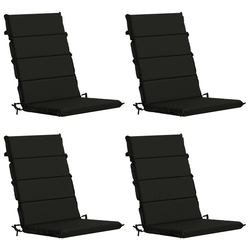 High Back Chair Cushion GEMERT 4 pcs 100% Polyester Black