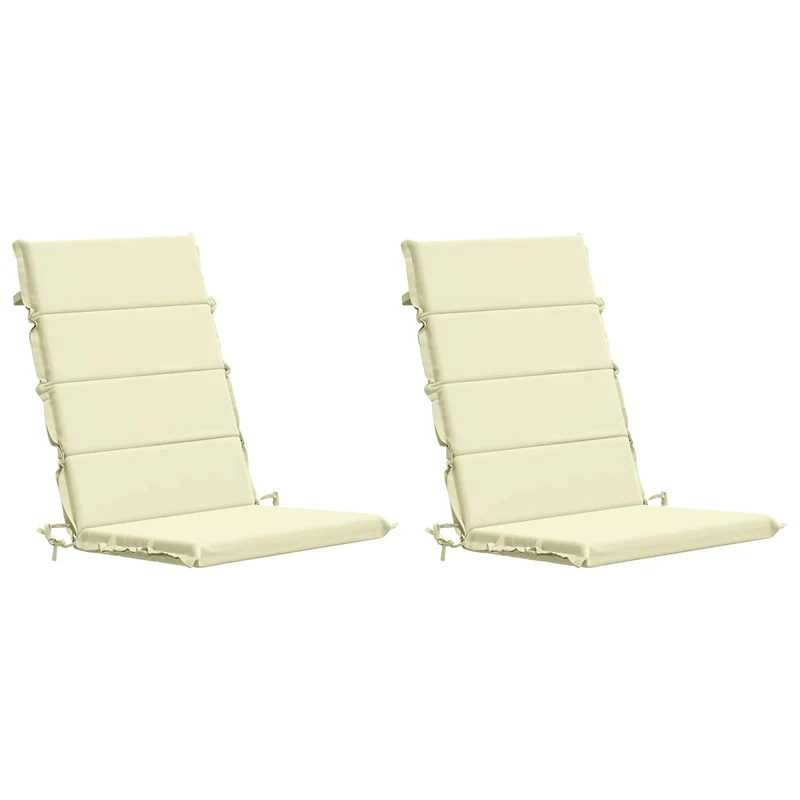 High Back Chair Cushion GEMERT 2 pcs 100% Polyester Cream