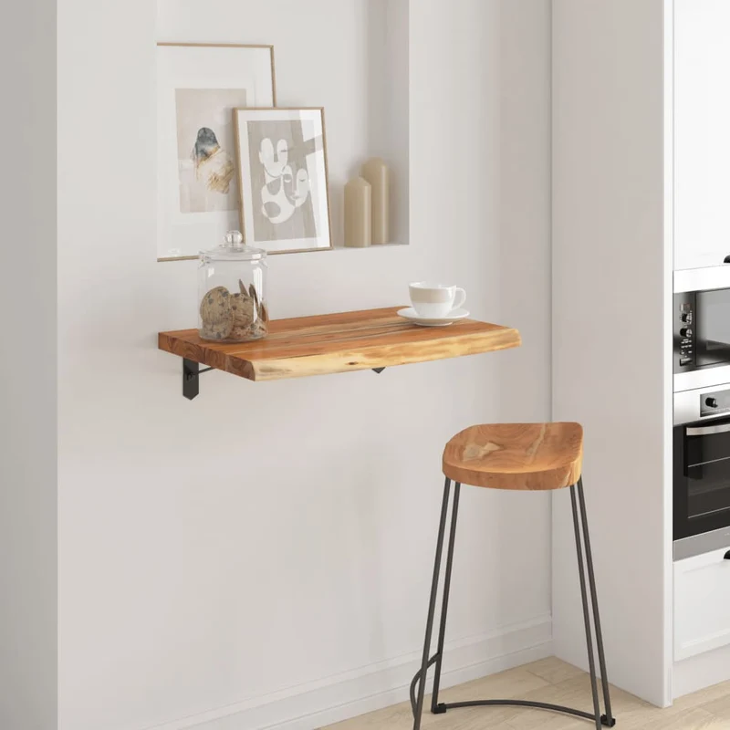 Wall Shelf 70x40x2,5 cm Rectangular Solid Wood Acacia Live Edge