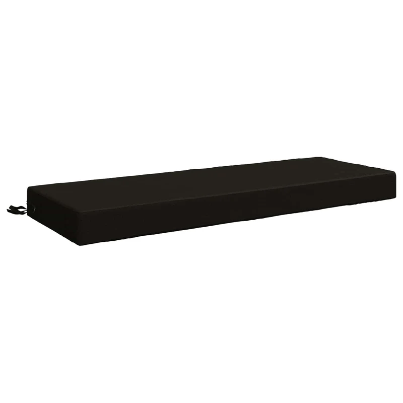 Back Cushion SOEST 100% Polyester Black 120 x 40 x 10 cm