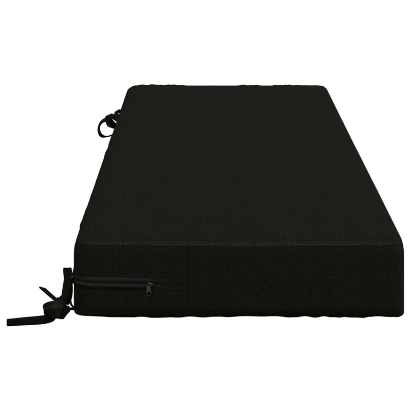 Back Cushion SOEST 100% Polyester Black 120 x 40 x 10 cm