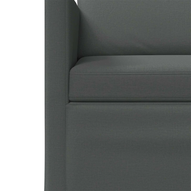 Sofa Set 2 pcs Dark Grey Fabric