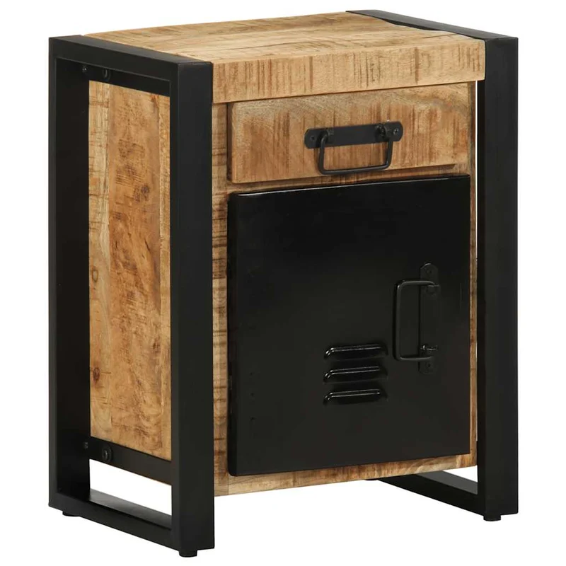 Bedside Cabinets 2 pcs Solid Rough Wood Mango
