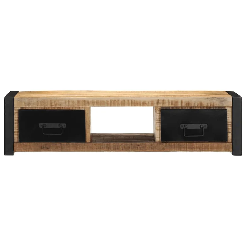 TV Cabinet 100x30x25 cm Solid Rough Wood Mango