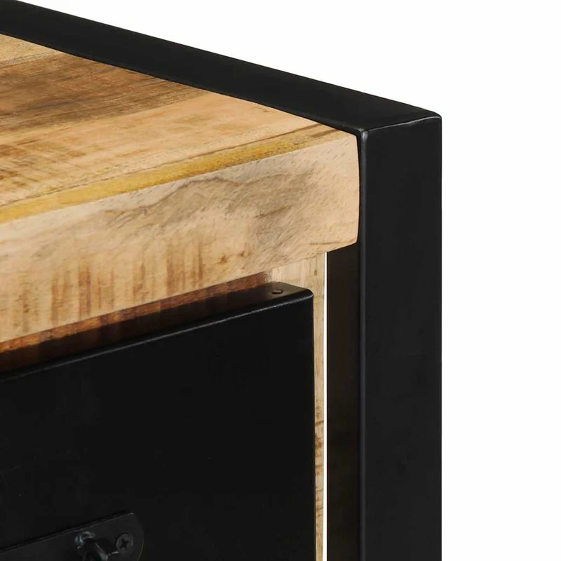TV Cabinet 100x30x25 cm Solid Rough Wood Mango