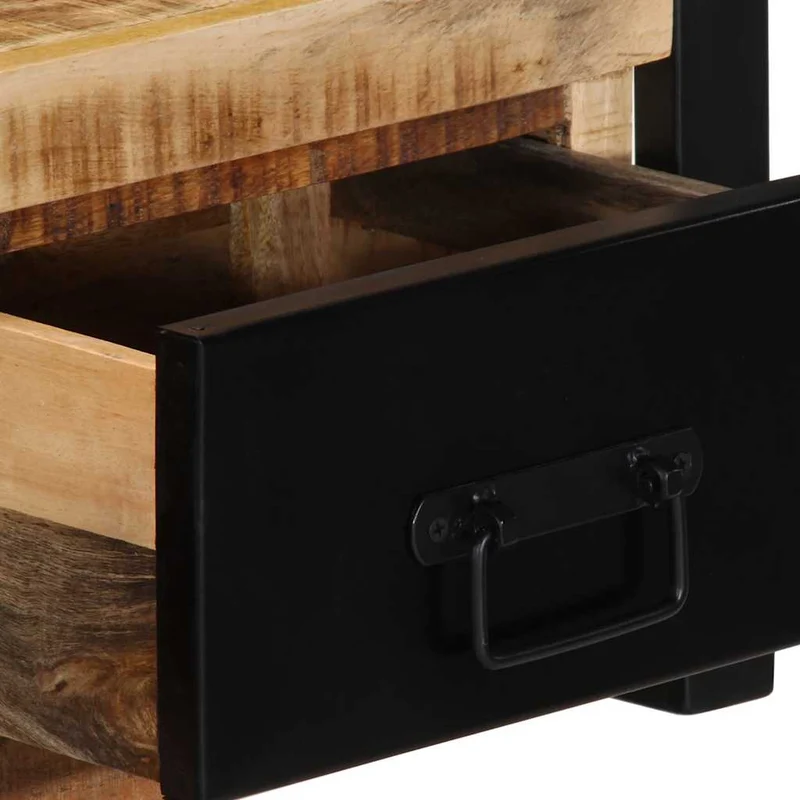 TV Cabinet 100x30x25 cm Solid Rough Wood Mango