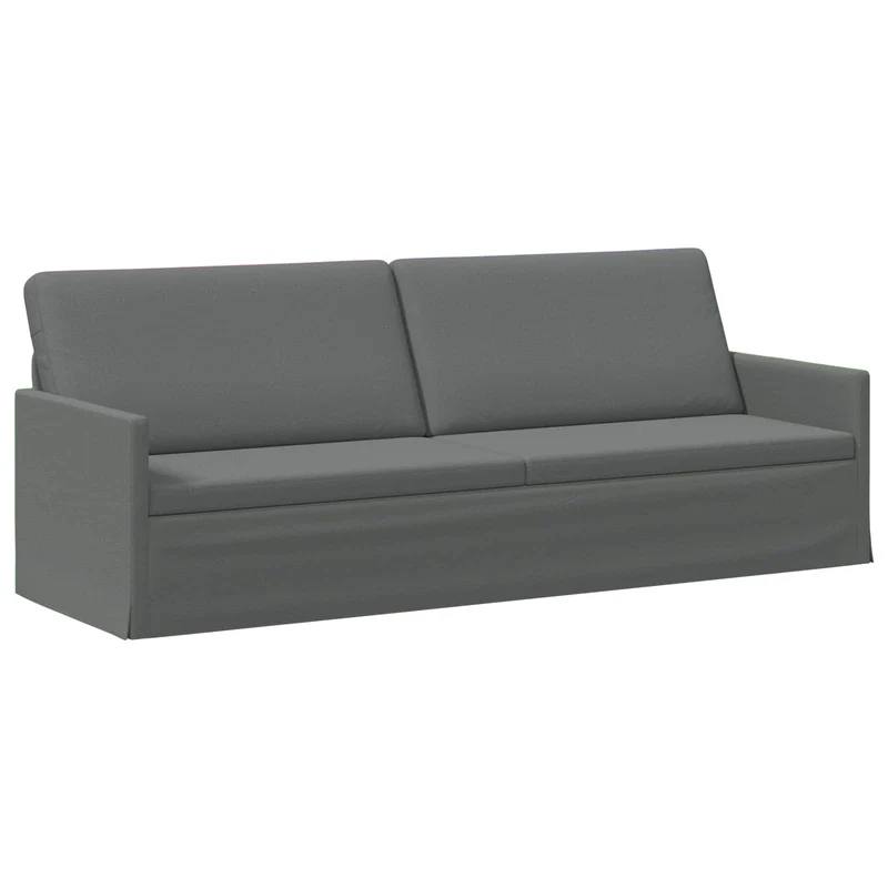 3 Seater Sofa Dark Grey 220 x 81 x 82 cm Fabric