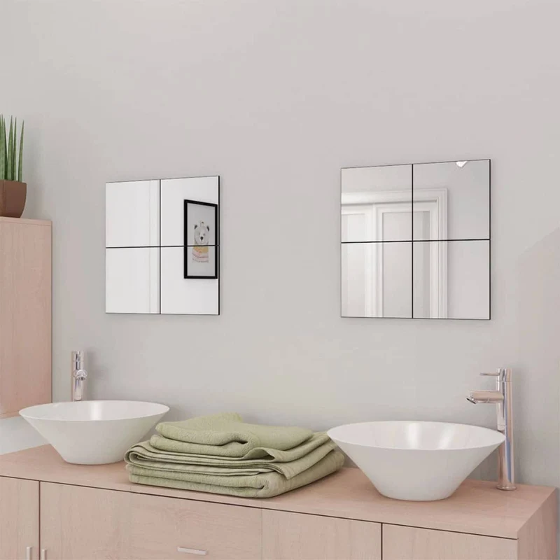 Mirrors 8 pcs Silver 20.5 x 20.5 x 0.4 cm High quality glass