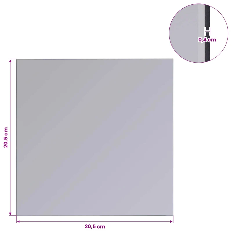 Mirrors 8 pcs Silver 20.5 x 20.5 x 0.4 cm High quality glass