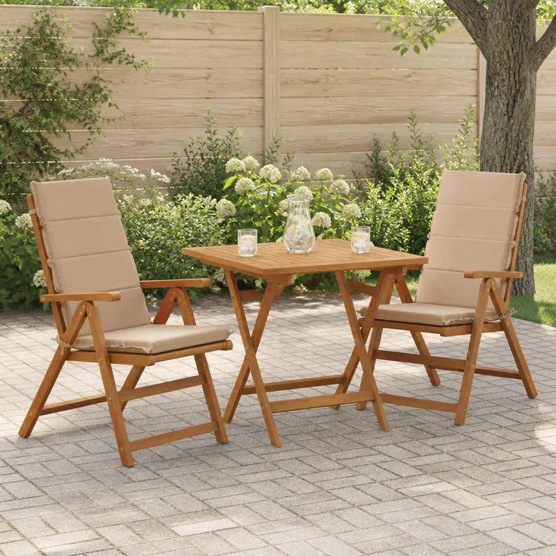 High Back Chair Cushion GEMERT 2 pcs 100% Polyester Sand