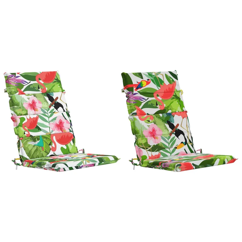 High Back Chair Cushion GEMERT 2 pcs 100% Polyester Multicolour