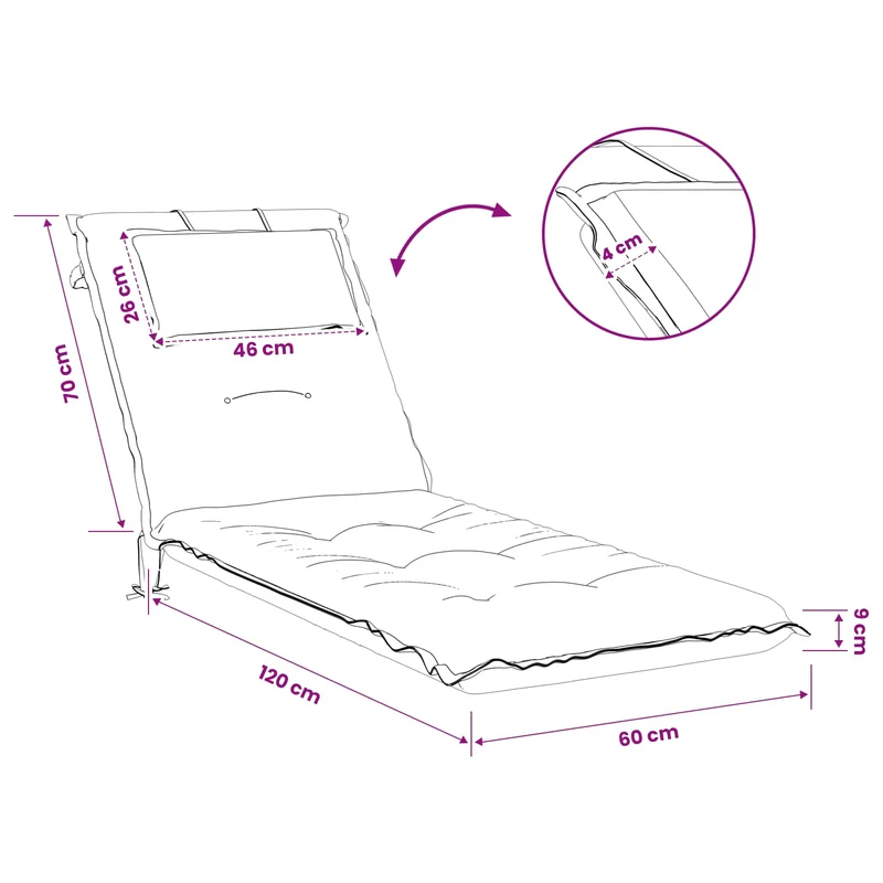 Sunlounger Cushion GEMERT 100% Polyester Light Green