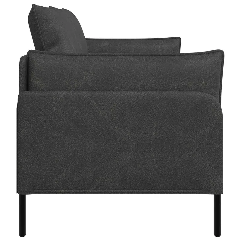 2-Seater Sofa Black 188 x 81 x 89 cm Faux Leather