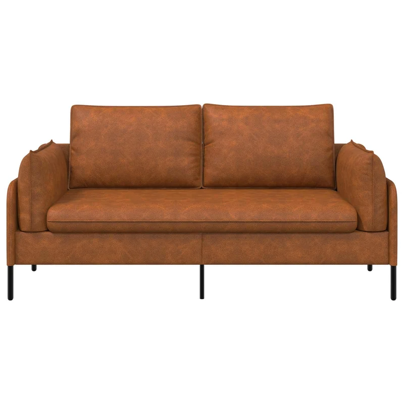 2-Seater Sofa Brown 188 x 81 x 89 cm Faux Leather