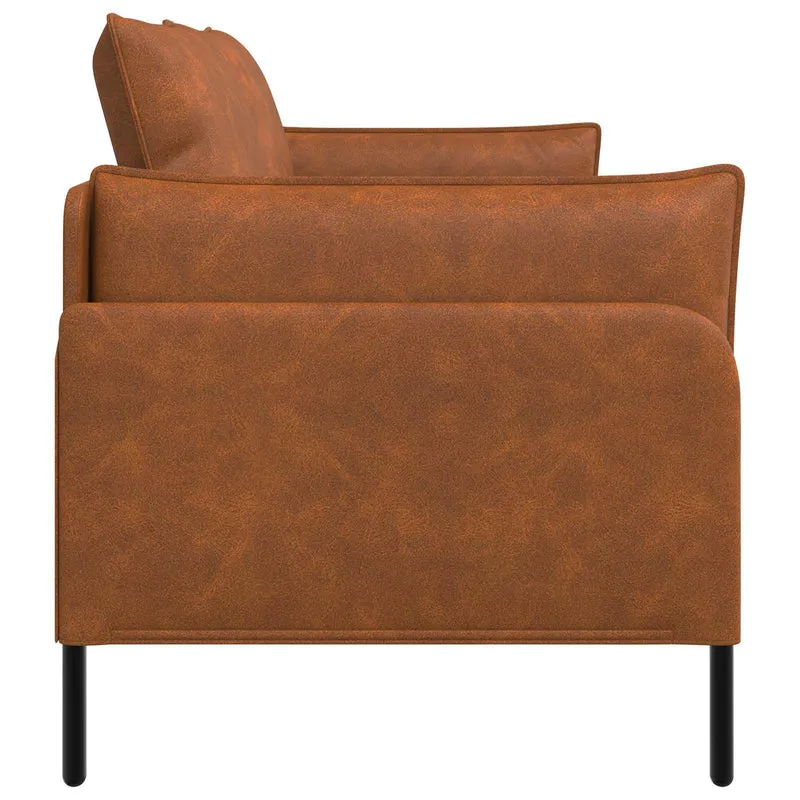 2-Seater Sofa Brown 188 x 81 x 89 cm Faux Leather
