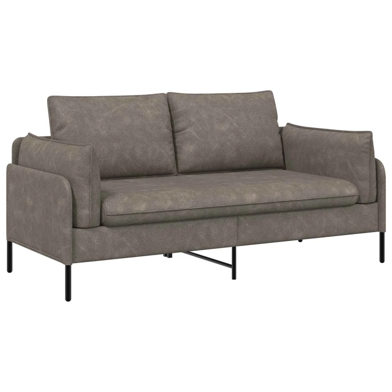 2-Seater Sofa Grey 188 x 81 x 89 cm Faux Leather