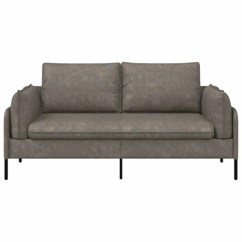 2-Seater Sofa Grey 188 x 81 x 89 cm Faux Leather