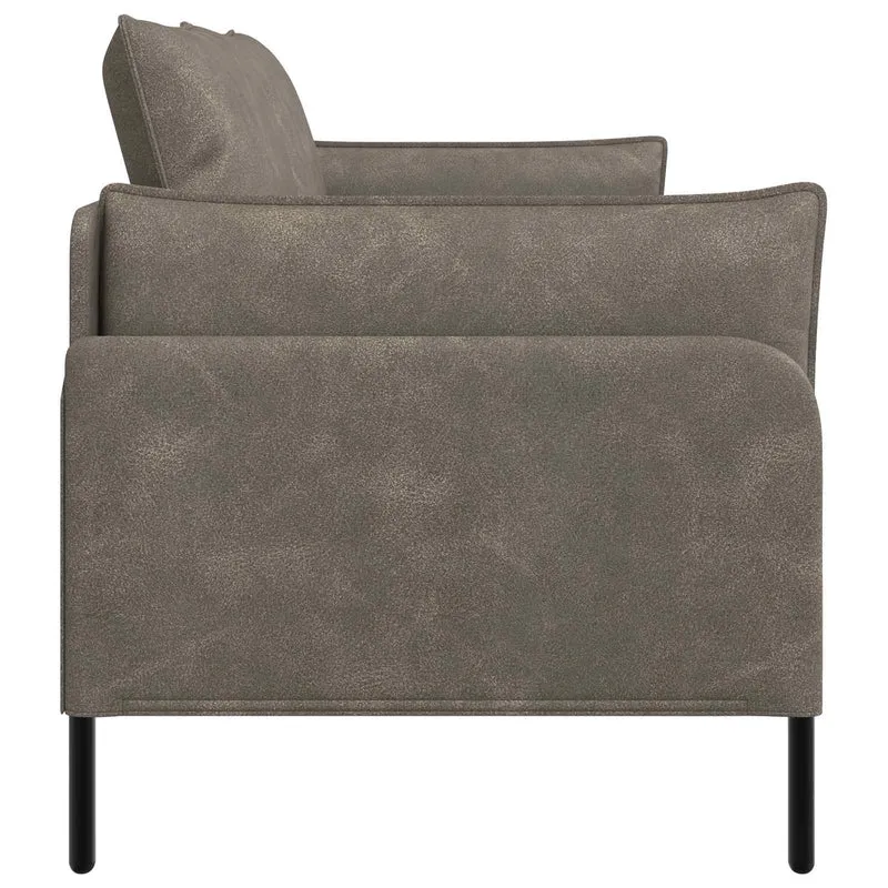 2-Seater Sofa Grey 188 x 81 x 89 cm Faux Leather