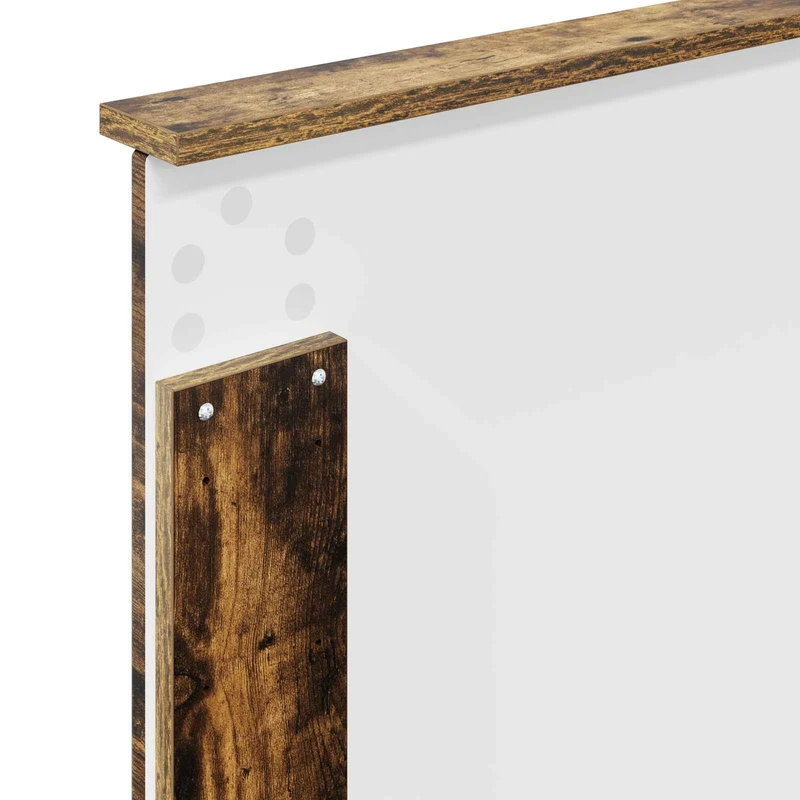 Bed Frame with Shelf Smoked Oak 90 x 190 cm Engineered Wood