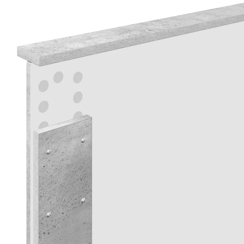 Bed Frame with Shelf Concrete Grey 70 x 190 cm Engineered Wood