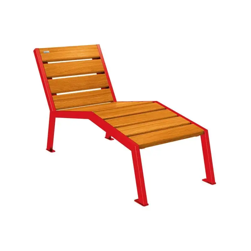 Chaise longue Silaos bois et acier, chêne PEFC, 600 à 1 800 mm