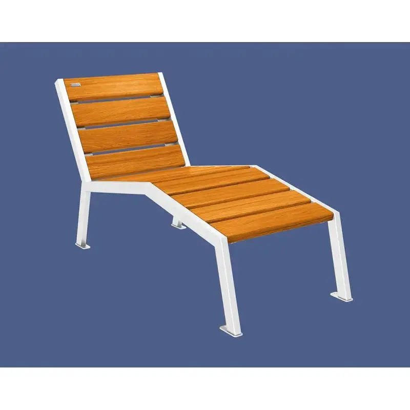 Chaise longue Silaos bois et acier, chêne PEFC, 600 à 1 800 mm