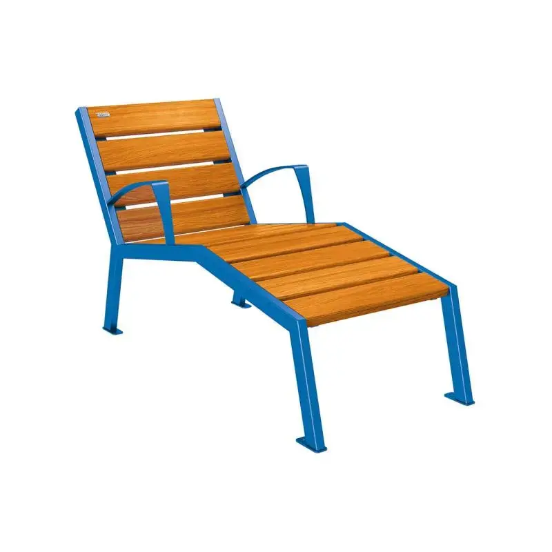 Chaise longue Silaos bois et acier, chêne PEFC, 600 à 1 800 mm
