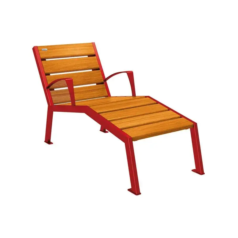 Chaise longue Silaos bois et acier, chêne PEFC, 600 à 1 800 mm