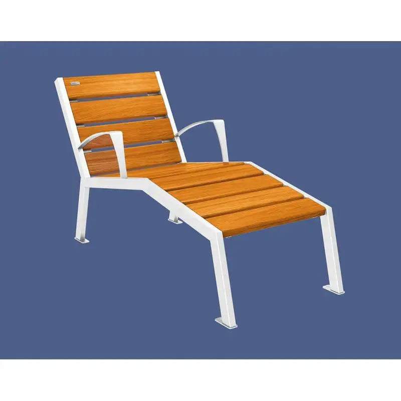 Chaise longue Silaos bois et acier, chêne PEFC, 600 à 1 800 mm