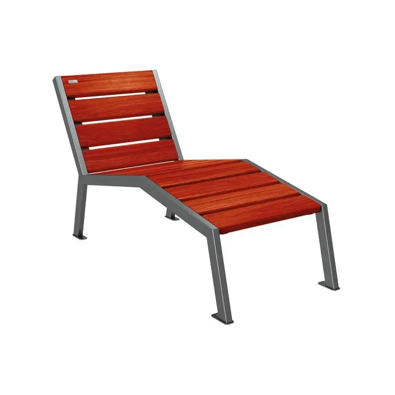 Chaise longue Silaos bois et acier, chêne PEFC, 600 à 1 800 mm