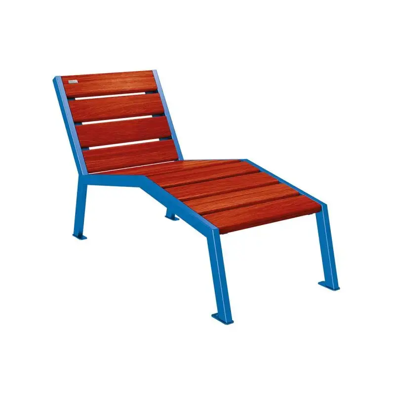 Chaise longue Silaos bois et acier, chêne PEFC, 600 à 1 800 mm
