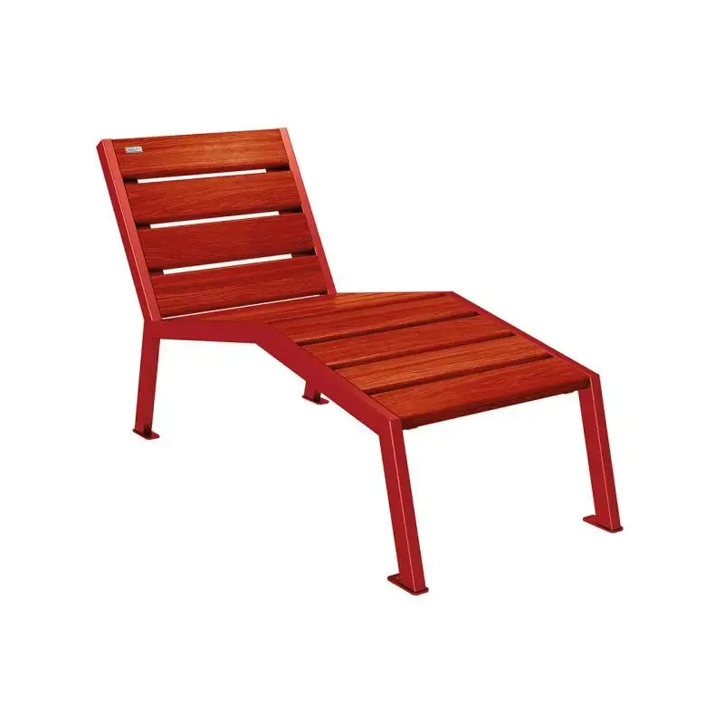 Chaise longue Silaos bois et acier, chêne PEFC, 600 à 1 800 mm