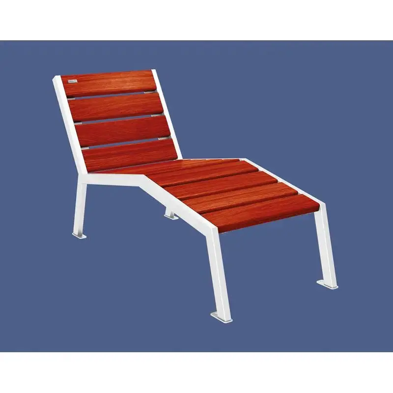 Chaise longue Silaos bois et acier, chêne PEFC, 600 à 1 800 mm