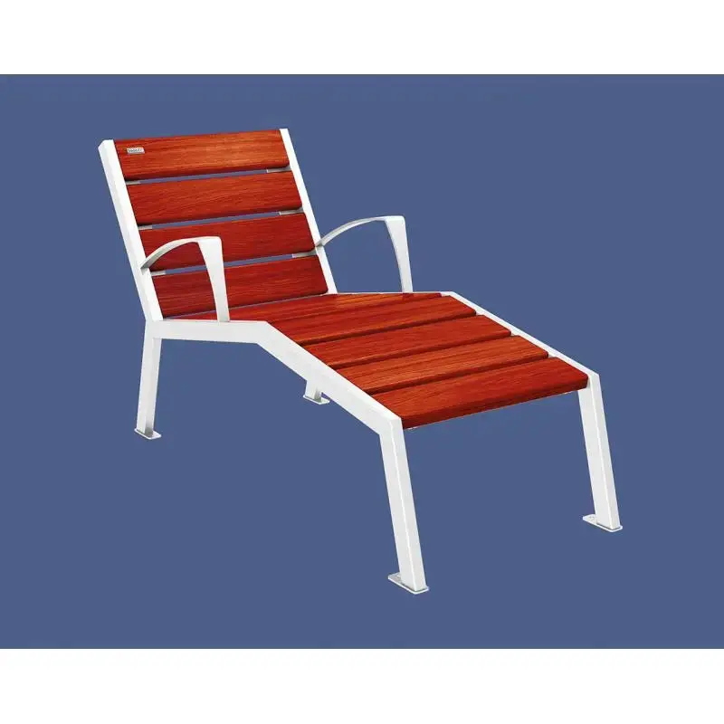 Chaise longue Silaos bois et acier, chêne PEFC, 600 à 1 800 mm