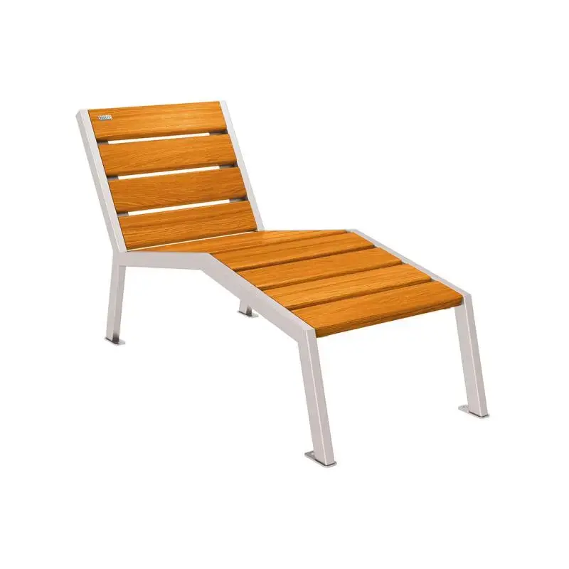 Chaise longue Silaos bois et acier, chêne PEFC, 600 à 1 800 mm