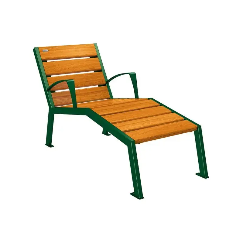 Chaise longue Silaos bois et acier, chêne PEFC, 600 à 1 800 mm