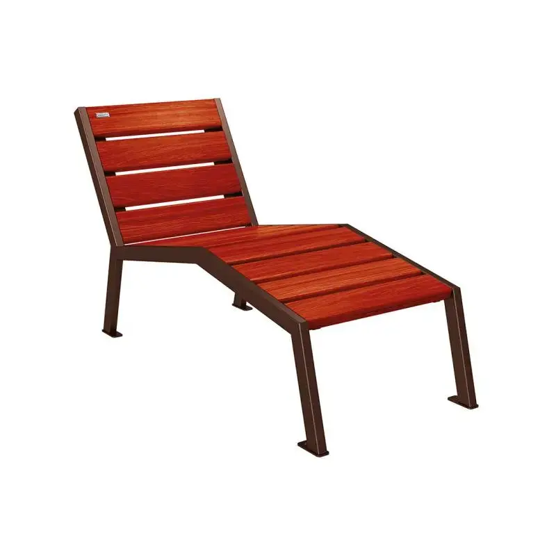 Chaise longue Silaos bois et acier, chêne PEFC, 600 à 1 800 mm