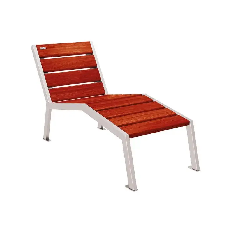 Chaise longue Silaos bois et acier, chêne PEFC, 600 à 1 800 mm