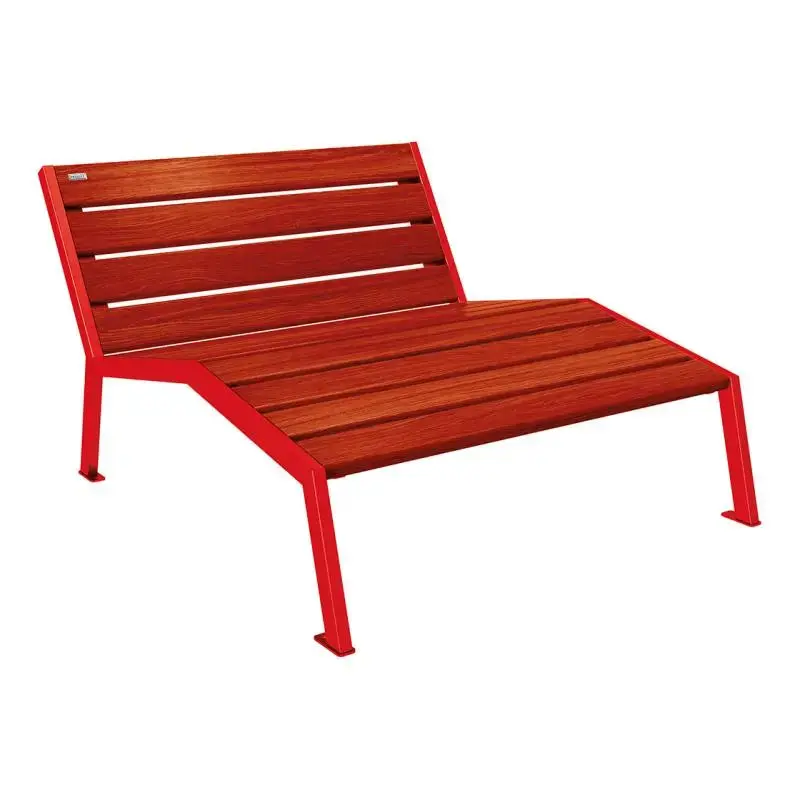 Chaise longue Silaos bois et acier, chêne PEFC, 600 à 1 800 mm