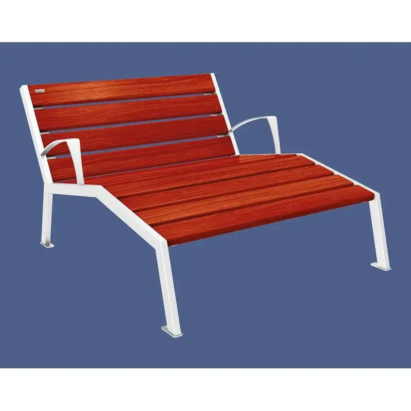 Chaise longue Silaos bois et acier, chêne PEFC, 600 à 1 800 mm