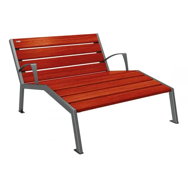 Chaise longue Silaos bois et acier, chêne PEFC, 600 à 1 800 mm
