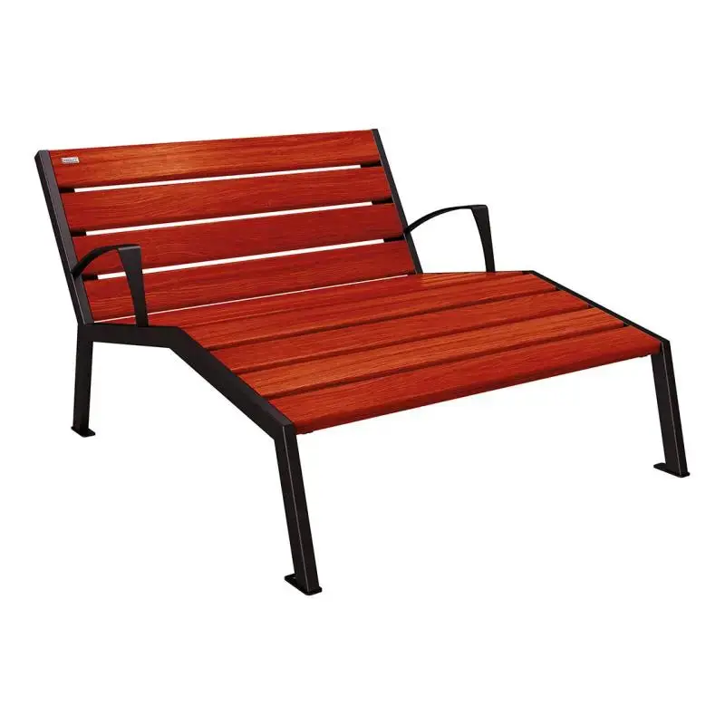 Chaise longue Silaos bois et acier, chêne PEFC, 600 à 1 800 mm