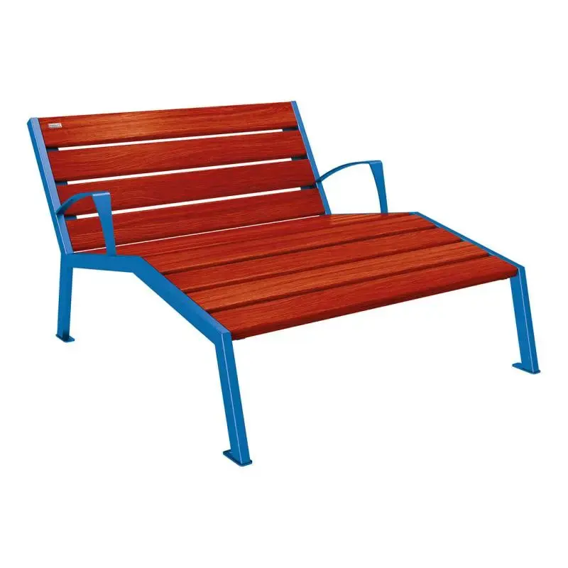 Chaise longue Silaos bois et acier, chêne PEFC, 600 à 1 800 mm