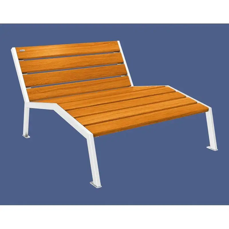 Chaise longue Silaos bois et acier, chêne PEFC, 600 à 1 800 mm