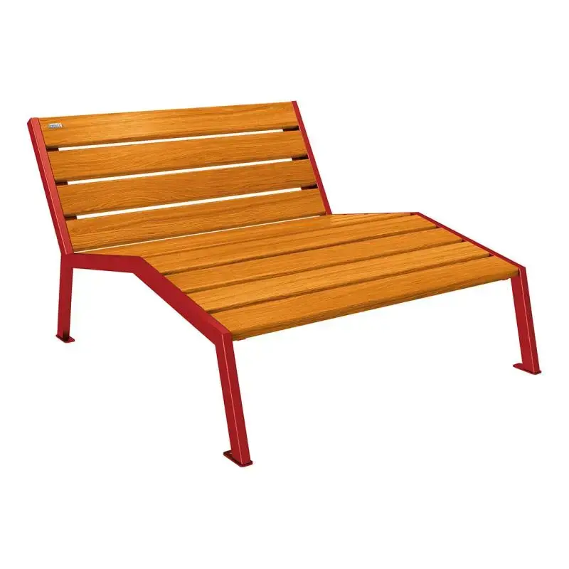 Chaise longue Silaos bois et acier, chêne PEFC, 600 à 1 800 mm