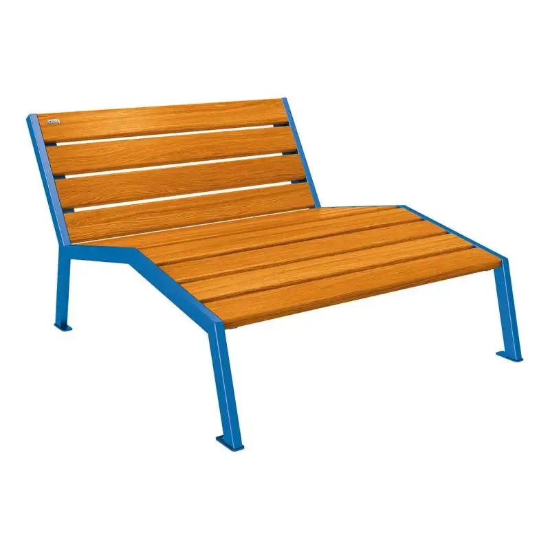 Chaise longue Silaos bois et acier, chêne PEFC, 600 à 1 800 mm