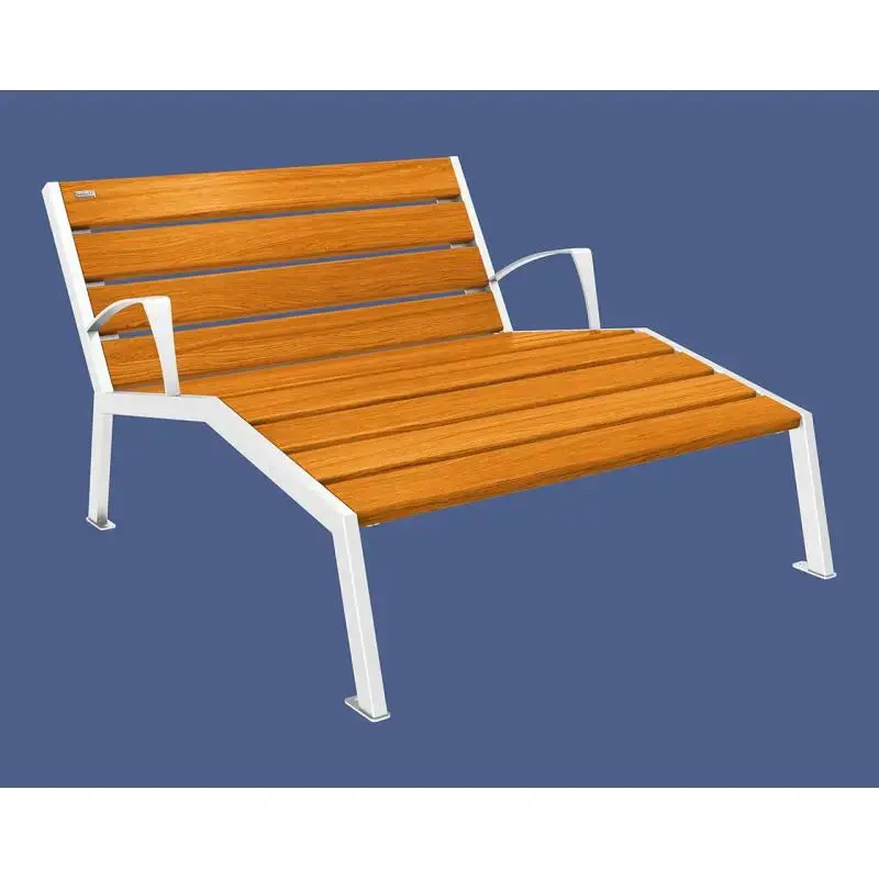 Chaise longue Silaos bois et acier, chêne PEFC, 600 à 1 800 mm